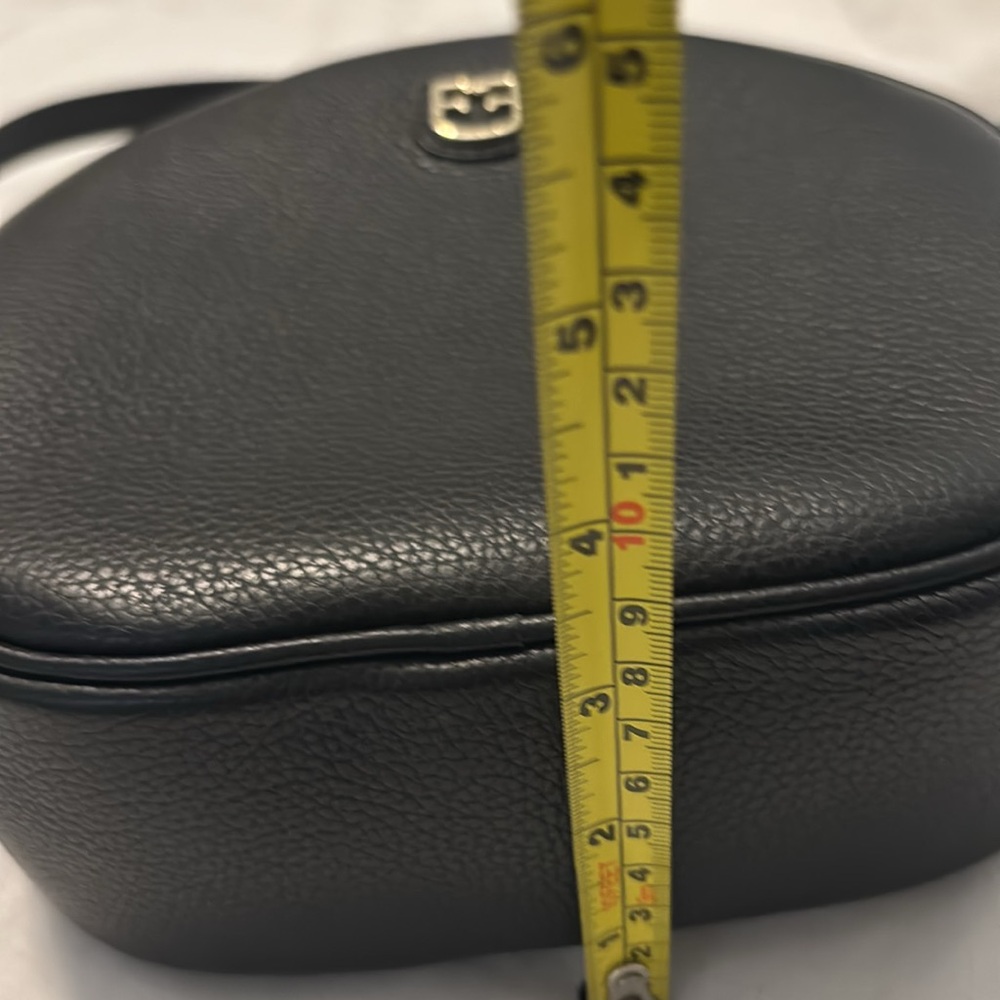Furla Dotty Black w/gold accents Leather Crossbody small Bag top handle designer - Picture 13 of 14